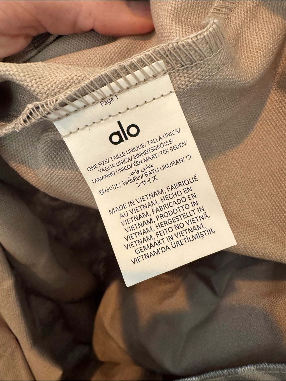 Alo Gray Tie-Dye Canvas Tote Bag - Picture 3 of 3